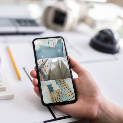 San Bernadino security camera feed on cell phone